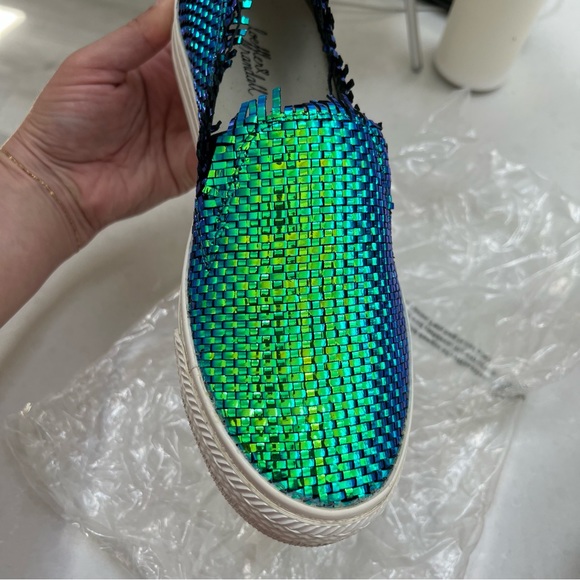 New Loeffler Randall Leather iridescent woven sneakers size 9 - Picture 4 of 9